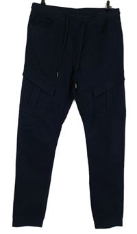 Pánské tmavomodré teplákové cargo cuff rifle Livergy vel. 34