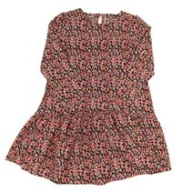 Černo-růžové vzorované šaty Primark