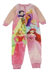Růžový fleecový overal s princeznami Disney