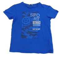 Modré tričko s nápisy a míčem Pep&Co