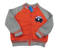 Nové - Červeno-šedá propínací mikina s policií Kiki&Koko