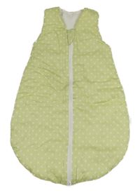 Zelenkavý puntíkatý zateplený spací pytel