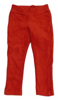 Červené sametové žebrované tregíny Nutmeg