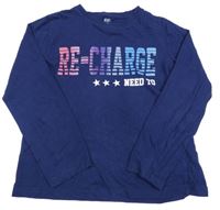 Tmavomodré pyžamové triko s nápisem F&F