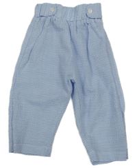 Modro-bílé pruhované krepové kalhoty Amore