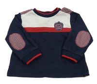 Tmavomodro-bílo-červená mikina s erbem 