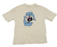 Světlebéžové tričko s delfíny Next