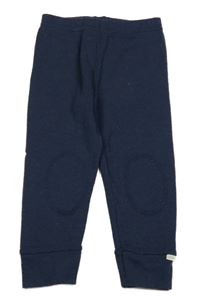 Tmavomodré melírované vlněné spodní kalhoty name it.