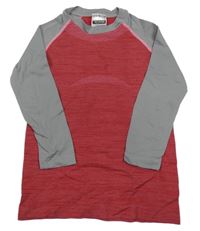 Jahodovo-šedé spodní triko Pocopiano