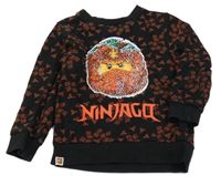 Černá vzorovaná mikina s překlápěcími flitry - Lego Ninjago