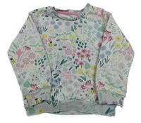 Světlemodrá květovaná mikina Nutmeg