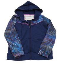 Tmavomodro-vzorovaná sportovní mikina s kapucí Matalan