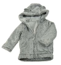 Světle-tmavošedá chlupatá propínací mikina s kapucí George