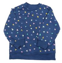 Tmavomodrá mikina se srdíčky M&S