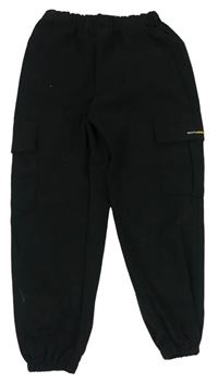 Černé cargo cuff kalhoty 