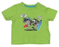 Zelené tričko se žraloky Lupilu