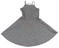 Černo-bílé vzorované šaty s kytičkami Primark 