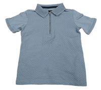 Modrošedé polo tričko Next