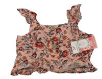 Světlerůžová crop halenka s kytičkami Matalan