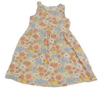 Světlerůžové kytičkované bavlněné šaty H&M