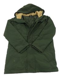 Khaki šusťáková zimní bunda s kapucí Uniglo