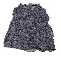 Tmavomodro-růžové kytičkované košilové šaty Impidimpi