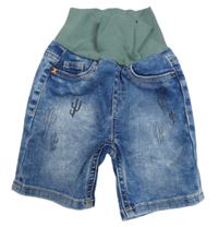 Modré riflové kraťasy s kaktusy S. Oliver