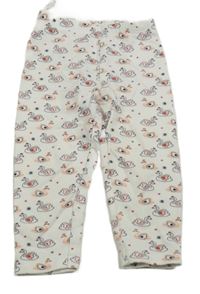 Bílé legíny s labutěmi C&A