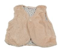 Broskvová kožešinová podšitá vesta Liegelind