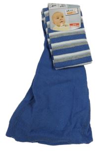 Nové - Modré punčocháče s proužky 