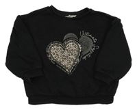 Černá mikina se srdíčky River Island 