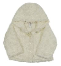 Bílý kožešinový podšitý kabátek s kapucí C&A