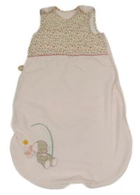 Světlerůžový sametovo/plátěný zateplený overal s pejskem 