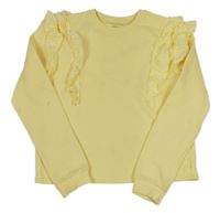 Žlutá crop mikina s volánky F&F