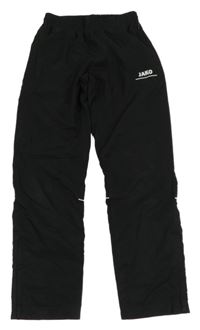 Černé šusťákové kalhoty s logem Jako 