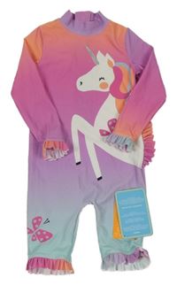 Nové - Barevný tónový UV overal s jednorožcem Dunnes