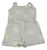 Šedý bavlněný kraťasový overal s puntíky Nutmeg