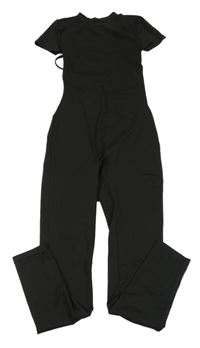 Černý kalhotový elastický overal 
