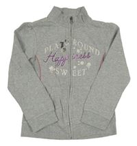 Šedá melírovaná propínací mikina s nápisem Chicco