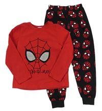 Červeno-černé fleecové pyžamo se Spider-many PRIMARK