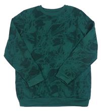 Tmavozeleno/khaki vzorovaná mikina PRIMARK