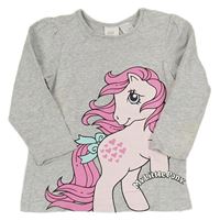 Šedé melírované triko s pony H&M