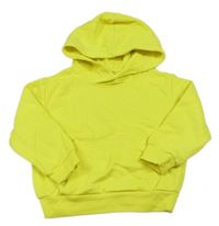 Křiklavě žlutá mikina s kapsou a kapucí zn. H&M