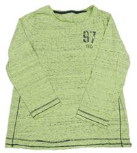 Limetkovo-tmavomodré melírované triko s číslem zn. Topolino