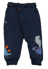 Tmavomodré tepláky s dinosaury Nutmeg