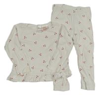 Bílé pyžamo s třešničkami a volánkem H&M