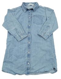 Světlemodré riflové propínací košilové šaty H&M