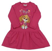Tmavorůžové teplákové šaty s PAW PATROL - Skye nickelodeon
