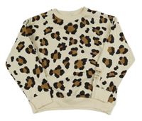 Smetanovo-hnědo-černá vzorovaná mikina ZARA