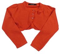 Červené melírované propínací svetrové bolérko s mašlí George